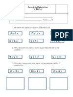 Prueba de Matemática 1° Básico