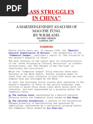 Class Struggles In China Mao Zedong Kuomintang