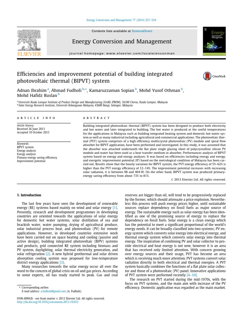 Energy Conversion and Management | PDF | Photovoltaics | Exergy