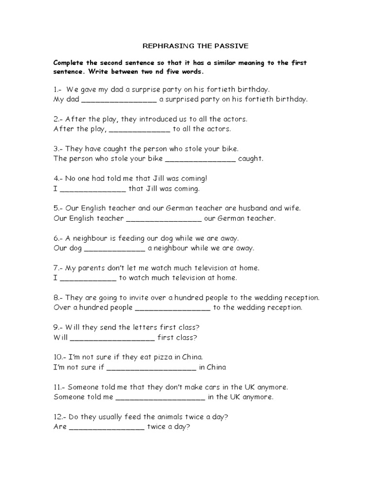 Rephrasing The Passive | PDF