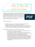 Sujeto y Fin de La Educación