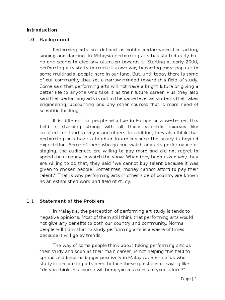 Perceptions of Performing Arts in Malaysia | PDF | Mind | Tourism