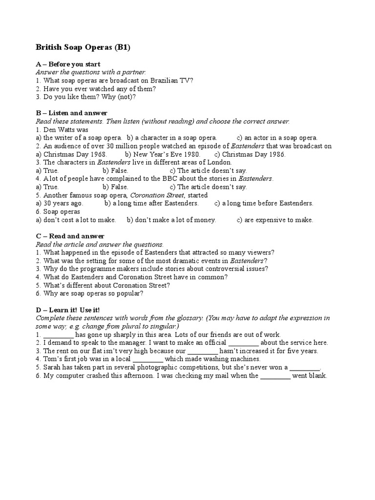 British Soap Operas PDF Soap Opera British Television Programmes