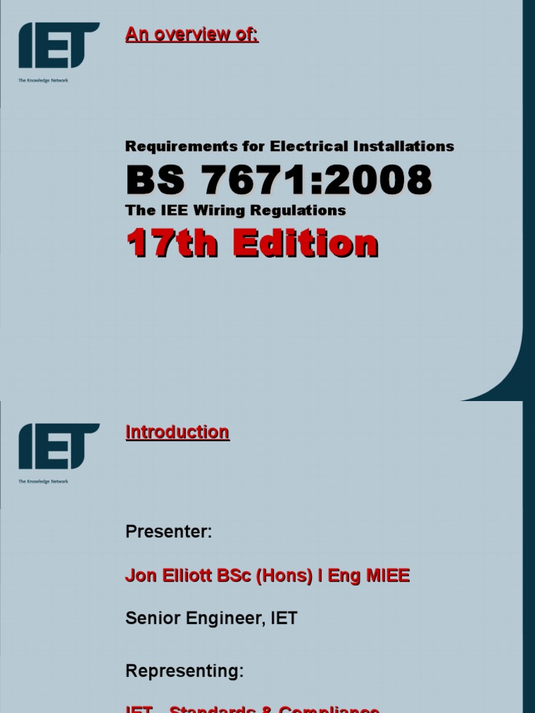 17th Edition Overview PDF Electrical Wiring Electrical Components