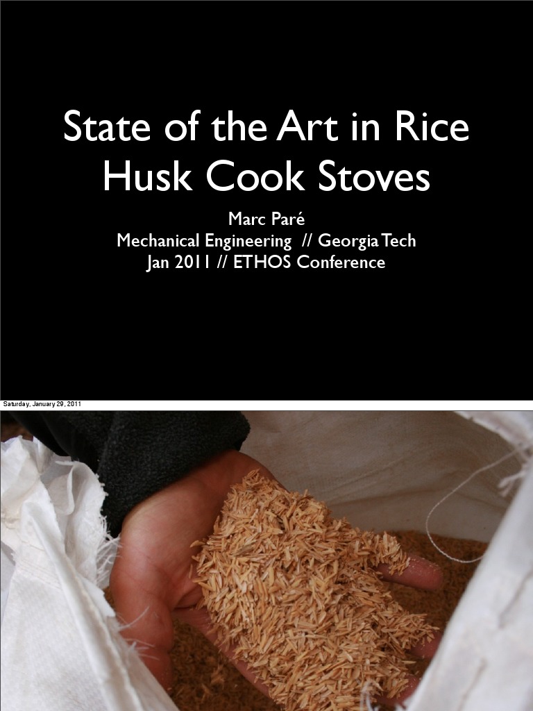 Rice Husk Cook Stoves PDF Combustion Gasification