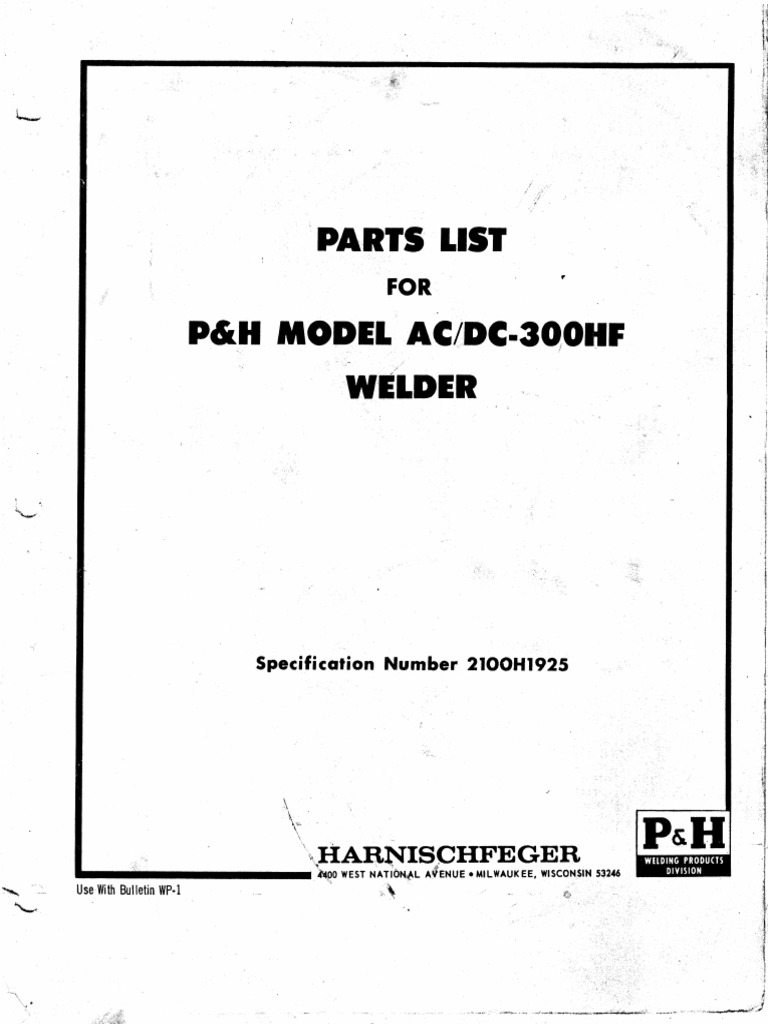 P&H PartsList | PDF