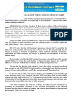 Mar21.2015 Binquiry Into LBP Loans Granted Without Adequate Collaterals Sought