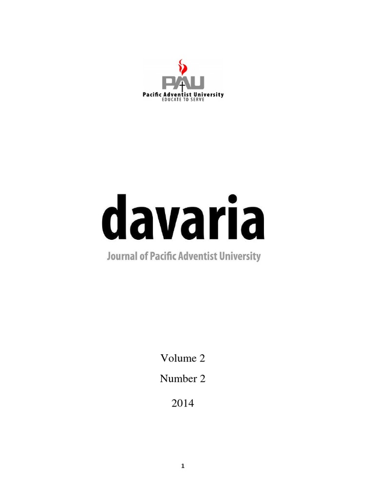 Davaria - Journal of Pacific Adventist University - Volumen 2 - Numero ...