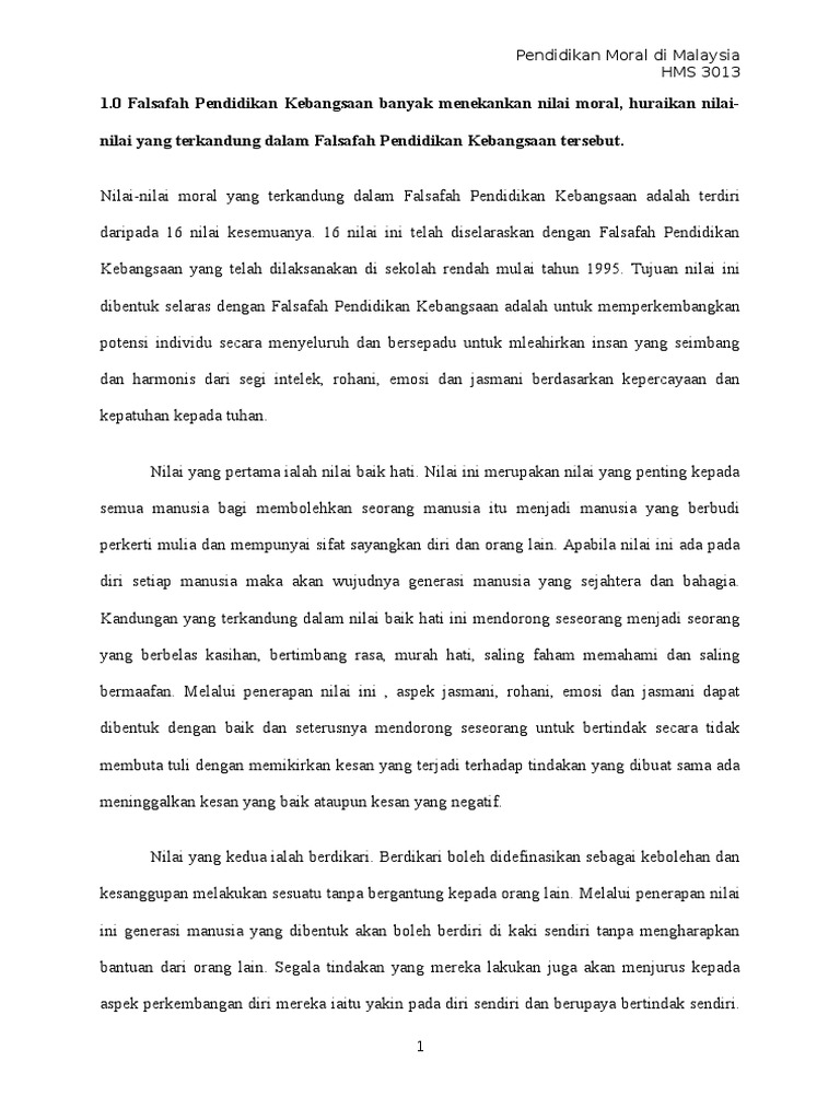 Isi Pendidikan Moral Dimalaysia Pdf