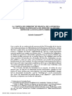 La Crítica Del Derecho en Francia