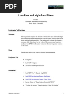 Low-Pass and High-Pass Filters: Instructor's Portion