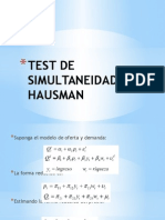 Test de Simultaneidad de Hausman