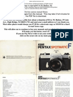 Pentax Spotmatic f User Guide