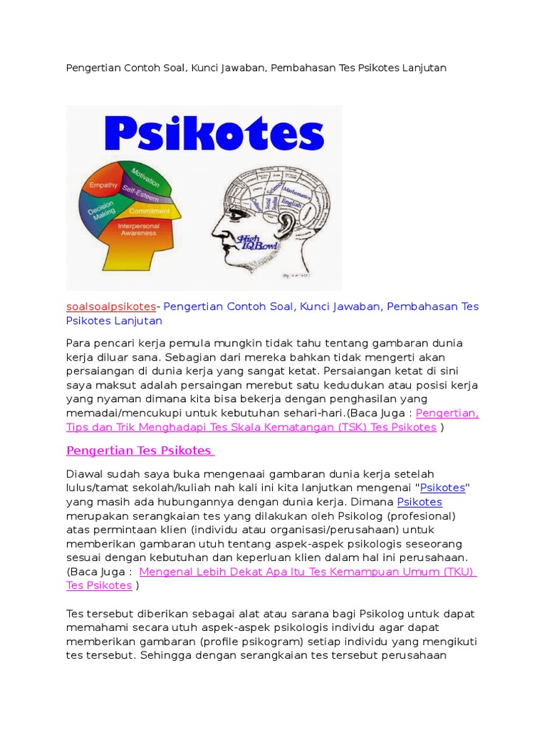 Soal Tes Online Paragon 32++ Contoh Soal Psikotes Tiki