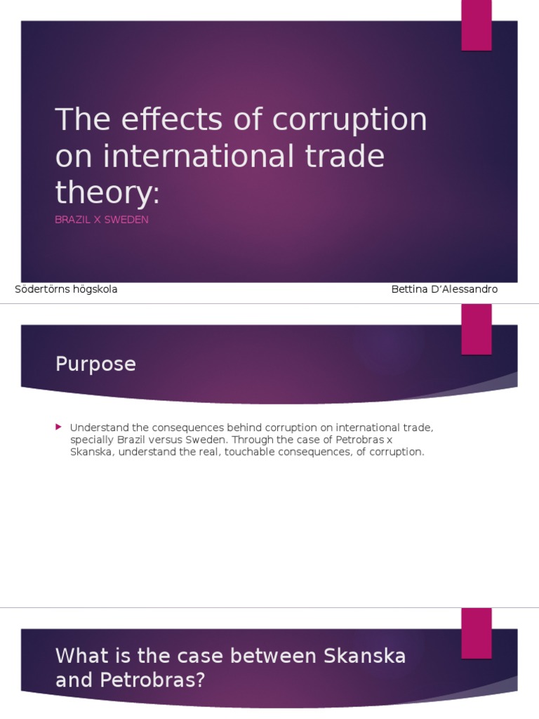The Effects of Corruption on International Trade Theory ...