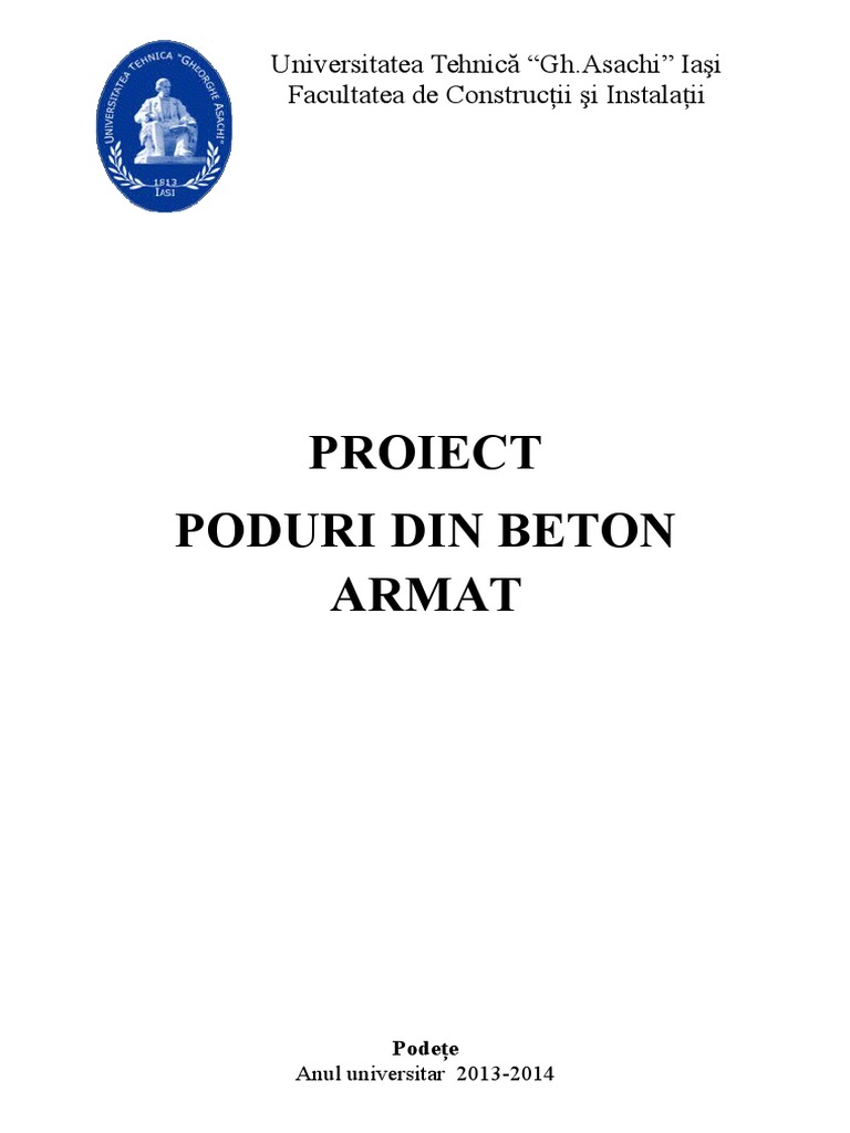 Proiect Poduri Din Beton Armat | PDF