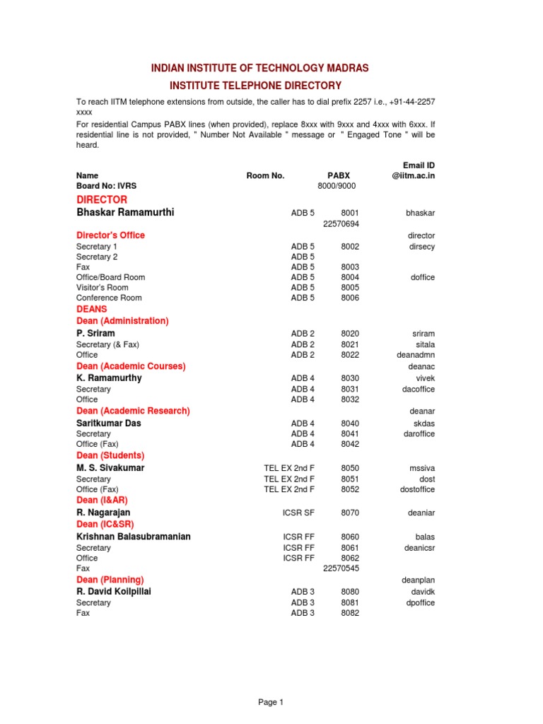 Telephone Directory