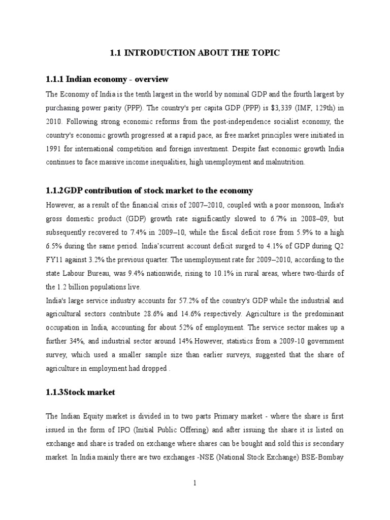 Overview of India's Stock Market Dynamics | PDF | Finance & Money ...