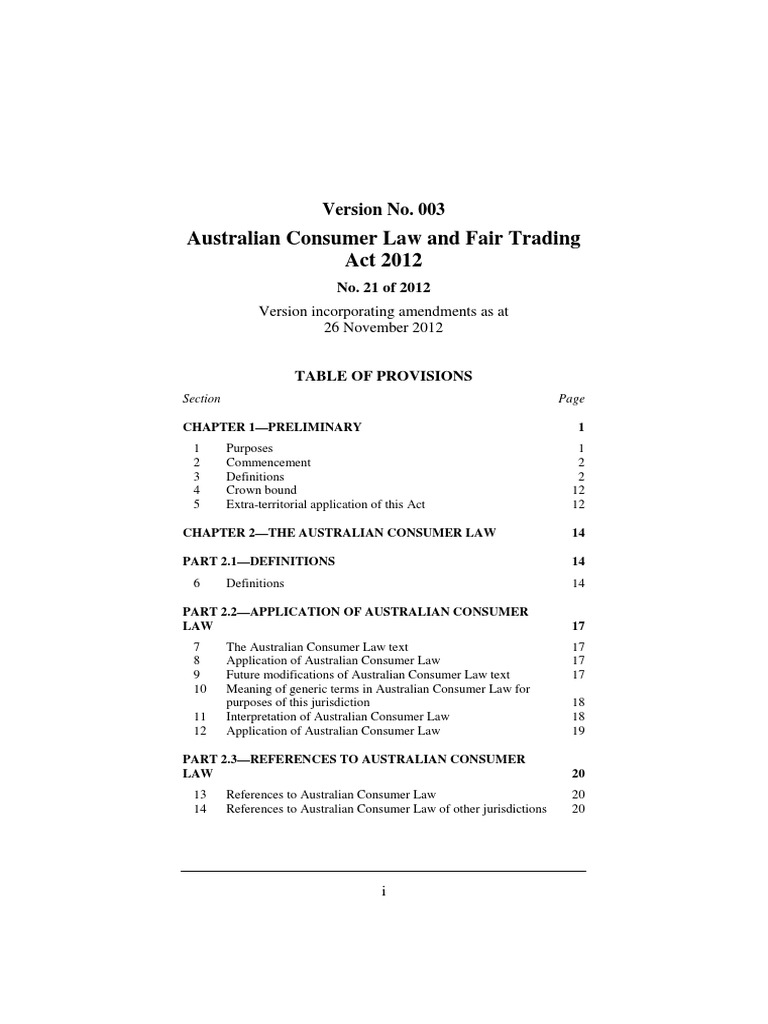Australian Consumer Law Consumer Protection States And Territories