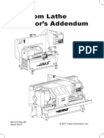 Toolroom Lathe Operator's Addendum: © 2011 Haas Automation, Inc. 96-0112 Rev AB March 2012