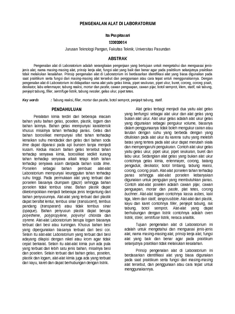 Pengenalan Alat Laboratorium Kimia | PDF | Kesehatan Holistik | Sains ...