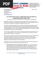Law Enforcement Leaders: Cutting After-School and Child Care Programs Jeopardizes Public Safety