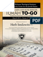 Rabbi Isaac Elchanan Theological Seminary - The Benjamin and Rose Berger CJF Torah To-Go Series - Adar 5775