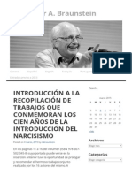 Introducción a La Recopilación de Trabajos Que Conmemoran Los Cien Años de La Introducción Del Narcisismo _ Dr. Néstor A