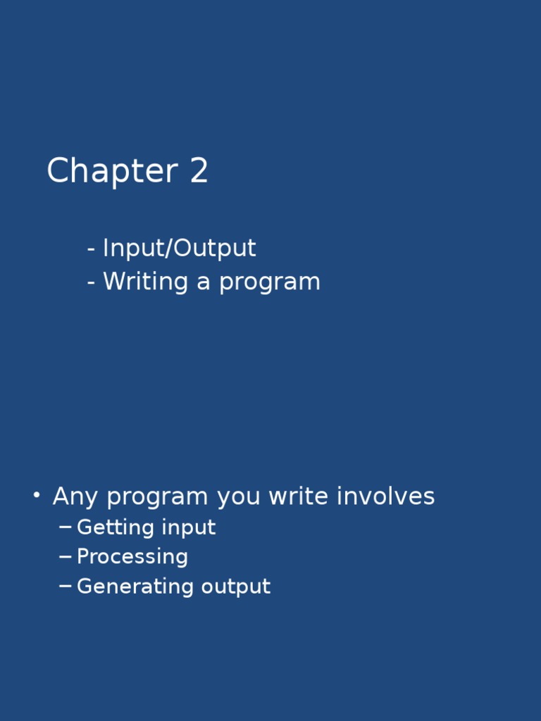 Input/Output - Writing A Program | PDF | Input/Output | Computer ...