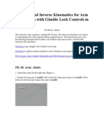 Forward and Inverse Kinematics for Arm Skeletons With Gimble Lock Controls in Maya