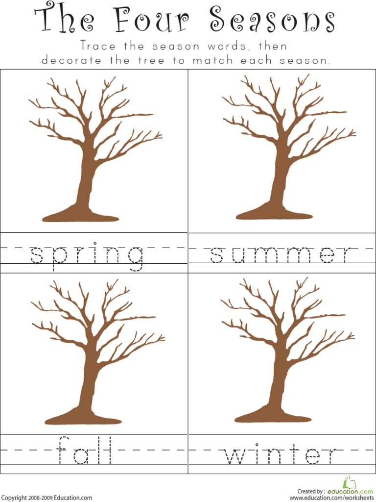 Seasonal Tree Decoration Worksheet | PDF | Language Arts & Discipline