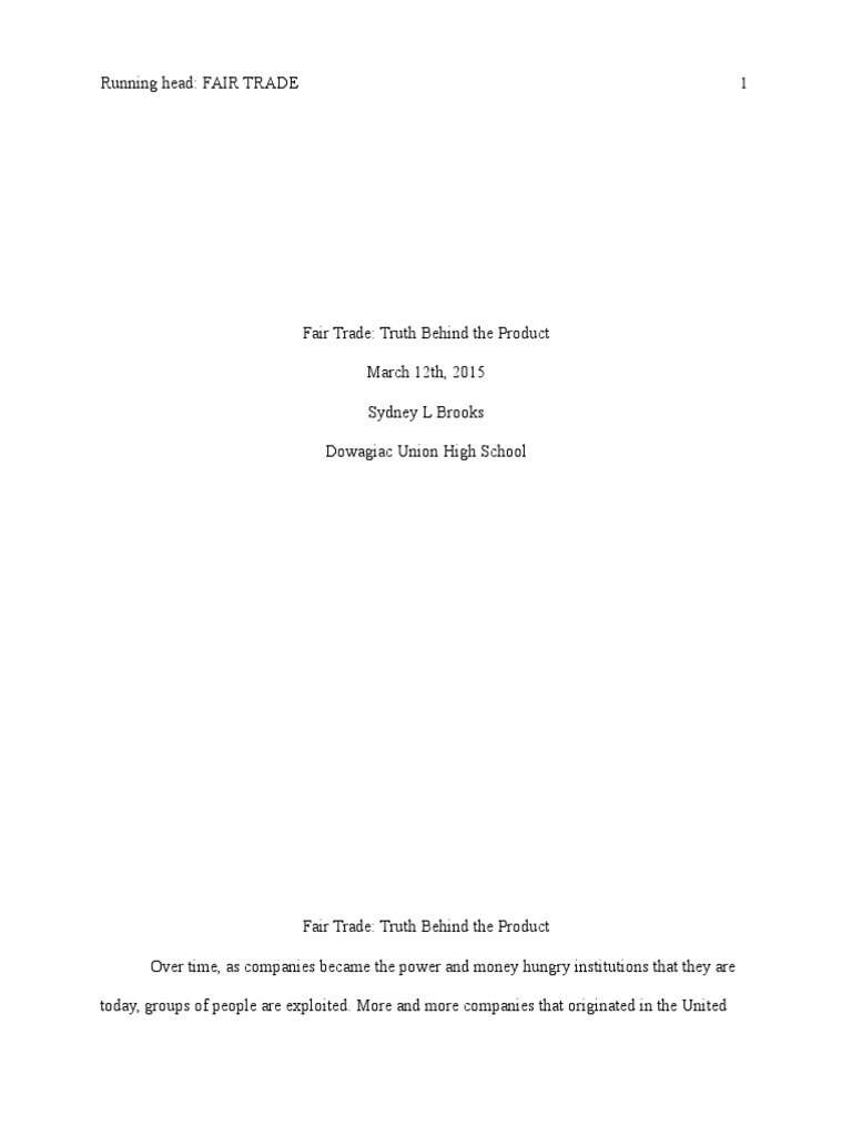 Example of fair trade image