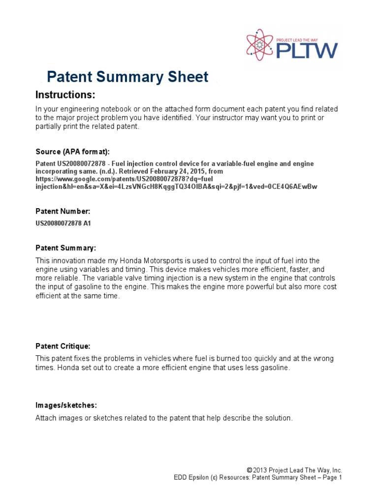 Fuel Injection Patent Summary | PDF | Computers | Technology & Engineering