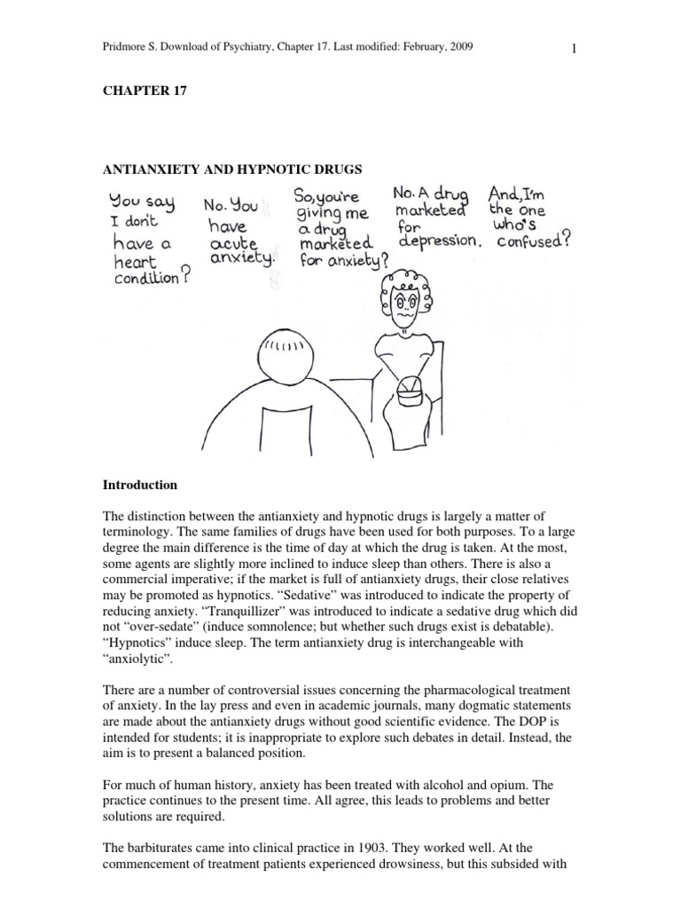 Chapter 17 Anti Anxiety and Hypnotic Drugs | PDF | Benzodiazepine ...