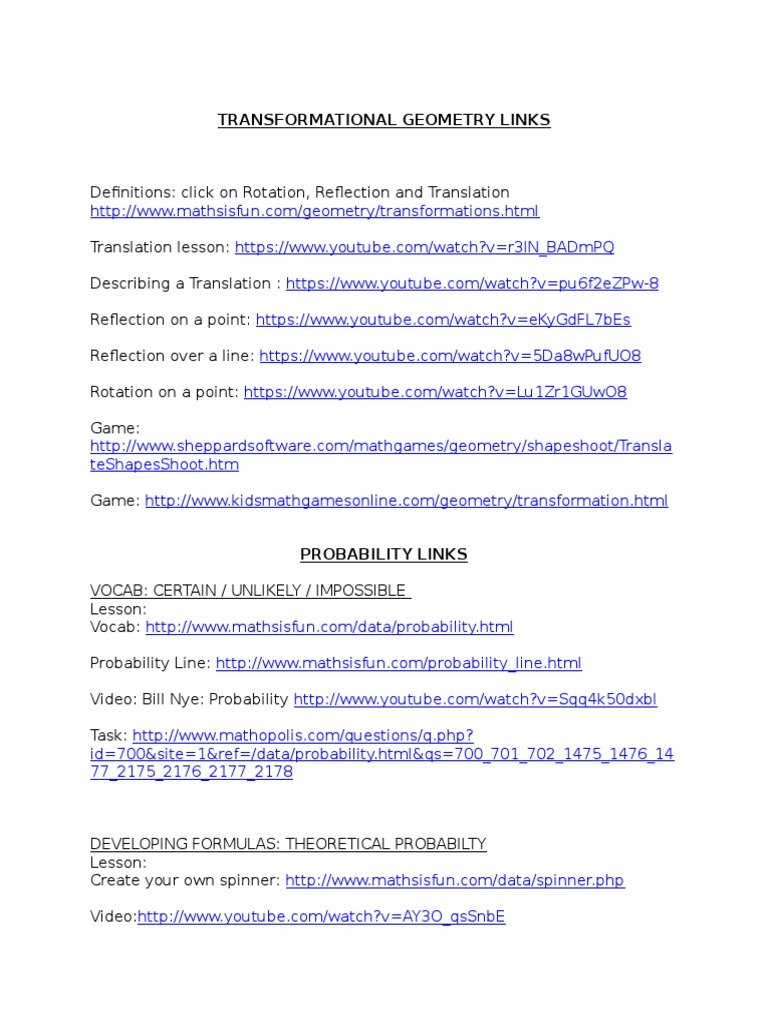 Geometry and Probability Resources | PDF