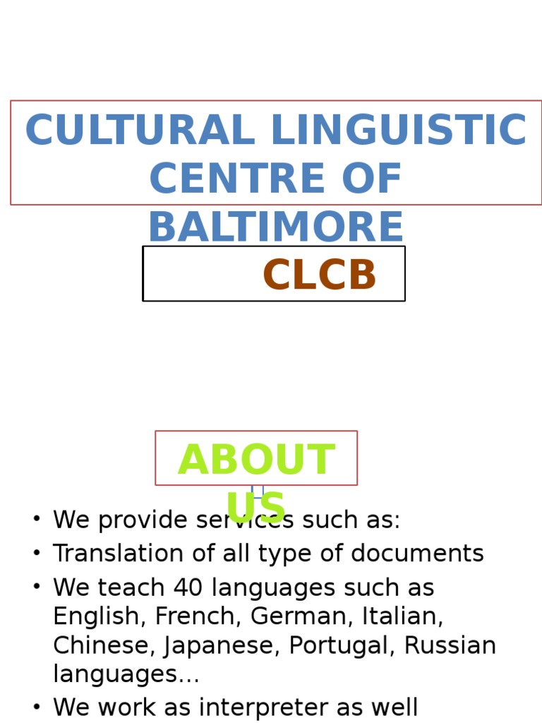 Baltimore Language and Translation Services | PDF