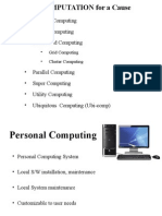 Personal Computing - Mobile Computing - Distributed Computing