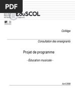 Programme Education musicale (avril 2008)