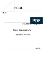 Programme Education Musicale (Avril 2008)
