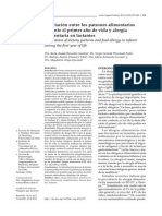 Asociación Entre Los Patrones Alimentarios Durante El Primer Año de Vida y Alergia Alimentaria en Lactantes