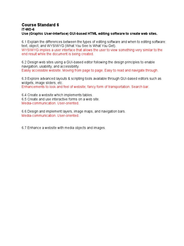 GUI HTML Editing for Web Design | PDF