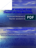 COST OF TRANSPORTING AND HANDLING CONSTRUCTION MATERIALS