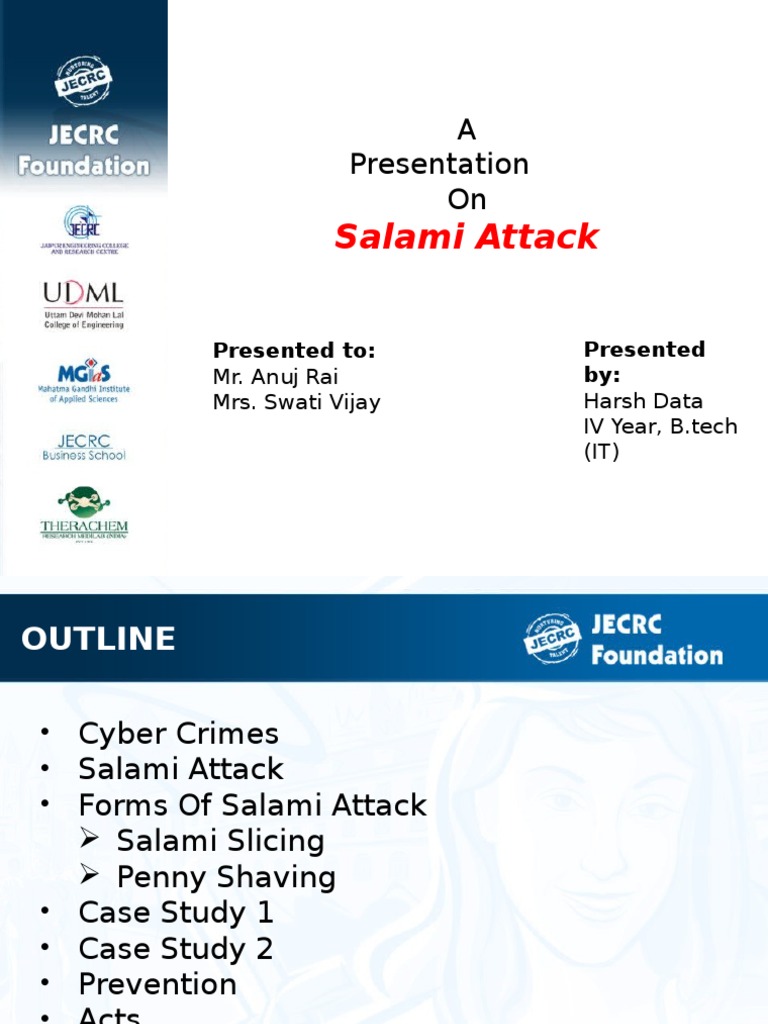 Salami Attack ppt Cybercrime Fraud