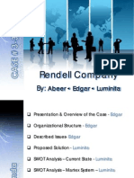 Rendell Company Case Analysis: Organizational Structure and Budget Reporting Issues