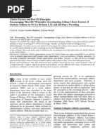 Choice Factors and Best Fit Principles Encouraging "Best Fit" Principles: Investigating College Choice Factors of Student-Athletes in NCAA Division I, II, and III Men's Wrestling