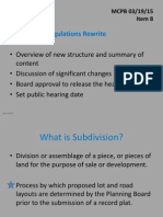 Subdivision Regulations Rewrite