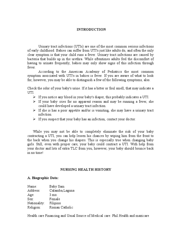 UTI Case Study Urinary Tract Infection Medical Specialties