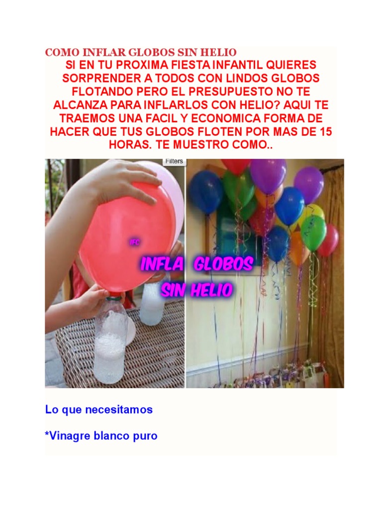 Cava Permeabilidad resistencia Inflar Globos Sin Helio | PDF