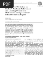 Download The Impact of Motivation on  Students Academic Achievement and Learning Outcomes in Mathematics among Secondary School Students in Nigeria by UchenduOkeke SN259709683 doc pdf