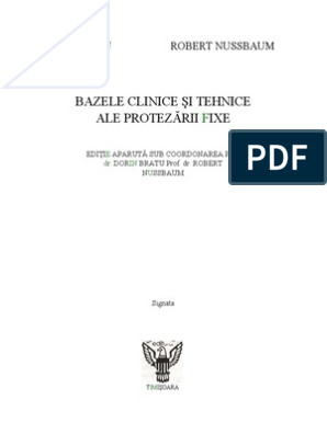 Bazele Proteticii Fixe - Bratu | PDF